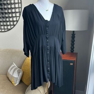 ASOS boho black flowy 3/4 length sleeve midi dress.